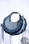 Immri_Blue Fringes Halo Denim Bag _Online_at_Aza_Fashions