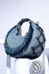 Buy_Immri_Blue Fringes Halo Denim Bag _Online_at_Aza_Fashions