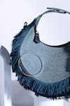 Shop_Immri_Blue Fringes Halo Denim Bag _Online_at_Aza_Fashions