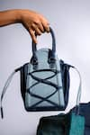 Buy_Immri_Blue Criss-cross Detail Hues Denim Bag _at_Aza_Fashions