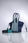 Shop_Immri_Blue Criss-cross Detail Hues Denim Bag _at_Aza_Fashions