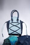 Immri_Blue Criss-cross Detail Hues Denim Bag _Online_at_Aza_Fashions