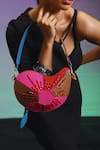 Buy_Immri_Pink Hand Embroidery Mango Shaped Kerry Bag _Online_at_Aza_Fashions