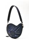 Buy_Immri_Blue Hand Embroidery Mango Shaped Kerry Crystal Bag _Online