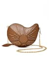 Shop_Immri_Brown Hand Embroidery Mango Shaped Kerry Two Tone Bag _at_Aza_Fashions