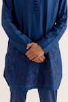 Shop_Devnaagri_Blue Silk Chanderi Embroidery Floral Kurta With Pant _Online_at_Aza_Fashions