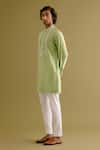 Buy_Devnaagri_Green Silk Chanderi Embroidery Floral Dori Kurta With Pant _Online_at_Aza_Fashions