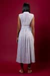 Shop_Amka_Blue Cotton Bandeau Neck Chicory Organic Shirt Dress _at_Aza_Fashions