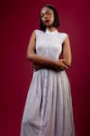 Shop_Amka_Blue Cotton Bandeau Neck Chicory Organic Shirt Dress _Online_at_Aza_Fashions