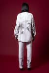 Shop_Amka_White Cotton Collared Chinar Ink Dyed Shirt With Pant _at_Aza_Fashions