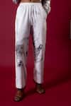 Shop_Amka_White Cotton Collared Chinar Ink Dyed Shirt With Pant _Online_at_Aza_Fashions