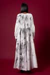 Shop_AMKA_White Organic Cotton Print Blossom Round Neck Murakami Tiered Maxi Dress _at_Aza_Fashions