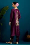 Shop_Anantaa by Roohi_Purple Silk Chanderi Embroidered Resham Paisley Placement Kurta With Pant _at_Aza_Fashions