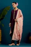 Buy_Anantaa by Roohi_Purple Kurta And Pant Silk Chanderi Embroidered Resham Paisley Placement Set _at_Aza_Fashions