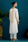 Shop_Anantaa by Roohi_Off White Silk Chanderi Embroidered Sequins Paisley Placement Kurta With Pant _at_Aza_Fashions