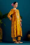 Buy_Anantaa by Roohi_Yellow Kurta And Pant Viscose Velvet Embroidered Sequins Floral Resham Set 