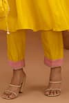 Buy_Isha Gupta Tayal_Yellow Kurta And Pant Silk Embroidery Patchwork V Neck Nandi & Bagh Set _Online_at_Aza_Fashions