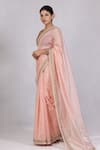 Buy_Monika Mathuria Datta_Peach Georgette Embroidered Dori Kurta And Palazzo Set _at_Aza_Fashions