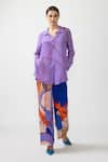 Buy_Nautanky_Purple Natural Crepe Printed Abstract Collar Eon Shirt With Pant _at_Aza_Fashions