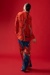 Shop_Nautanky_Red Natural Crepe Printed Abstract Collar Loom Shirt With Pant _at_Aza_Fashions