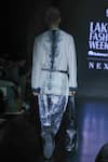 Shop_Rahul Singh_White Linen Shibori Tie Dye Pattern Shirt And Trouser Set _at_Aza_Fashions