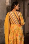 Buy_SSHILPA SAMRIYA_Yellow Anarkali Cotton Silk Hand Embroidered Printed Kothi Style With Dupatta_Online_at_Aza_Fashions