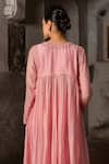 Buy_SSHILPA SAMRIYA_Pink Malai Chanderi Embroidered Thread Round Floral Yoke Anarkali With Pant _Online_at_Aza_Fashions