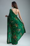 Masaba_Green Print Jungle Saree With Unstitched Blouse Piece _Online_at_Aza_Fashions