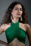 Buy_Masaba_Green Print Jungle Saree With Unstitched Blouse Piece 