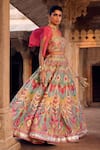 Buy_Saundh_Pink Blouse Raw Silk (bemberg X Viscose) Sarayu Carnival And Printed Lehenga Set _at_Aza_Fashions