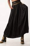 AK-OK_Black 100 Gsm Silk Satin Solid Long Skirt _Online_at_Aza_Fashions