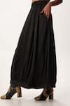 Shop_AK-OK_Black 100 Gsm Silk Satin Solid Long Skirt _Online_at_Aza_Fashions