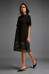 Buy_Deepika Arora_Black Ponte Roma Cut-out Round Hem Dress 