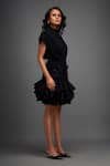 Buy_Deepika Arora_Black Rozella Crepe Embellished Applique High Pleated Top With Ruffle Skirt _Online_at_Aza_Fashions