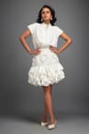 Buy_Deepika Arora_White Rozella Crepe Embellished Applique High Pleated Top With Ruffle Skirt _at_Aza_Fashions