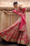 Buy_Saundh_Pink Blouse Raw Silk (bemberg X Viscose) Iravati Phool Mahal Lehenga Set _at_Aza_Fashions