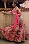 Saundh_Pink Blouse Raw Silk (bemberg X Viscose) Iravati Phool Mahal Lehenga Set _Online_at_Aza_Fashions