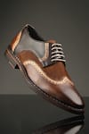 Buy_IVRAH_Brown Patrick Brogue Pattern Derby Shoes _at_Aza_Fashions