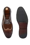 Shop_IVRAH_Brown Patrick Brogue Pattern Derby Shoes _at_Aza_Fashions