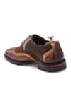 IVRAH_Brown Patrick Brogue Pattern Derby Shoes _at_Aza_Fashions