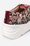 Buy_ZORI WORLD_Red Embroidered Lucknow Ayat Gota Sneakers _Online_at_Aza_Fashions