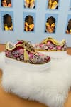 Buy_Rajasthani Stuff_Maroon Embroidery Floral Sneaker Wedges _at_Aza_Fashions