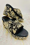 Rajasthani Stuff_Black Embroidery Hastashilp Nakshi Wedges _Online_at_Aza_Fashions