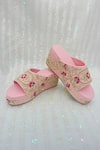 Buy_Rajasthani Stuff_Pink Embroidery Kuhu Floral Wedges _at_Aza_Fashions