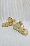 Buy_Rajasthani Stuff_Gold Embroidery Roshana Nakshi Wedges _at_Aza_Fashions