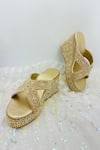 Buy_Rajasthani Stuff_Cream Embroidery Tatra Criss Cross Wedges _at_Aza_Fashions