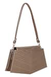 Shop_ADISEE_Grey Eve Cord Embossed Shoulder Bag _Online_at_Aza_Fashions