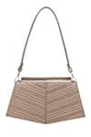 ADISEE_Grey Eve Cord Embossed Shoulder Bag _at_Aza_Fashions