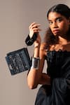 ADISEE_Black Ajrakh Textured Handwoven Wrist Bag _Online_at_Aza_Fashions