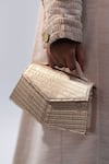 Buy_ADISEE_Gold Kendal Textured Bag _Online_at_Aza_Fashions